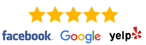 5-star rated on Google, Facebook and Yelp